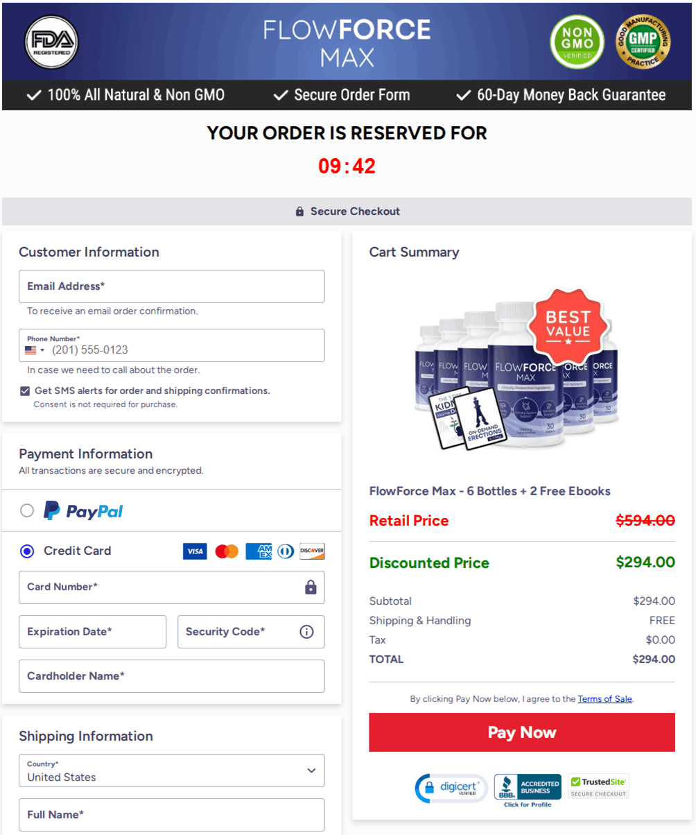 FlowForce Max Checkout